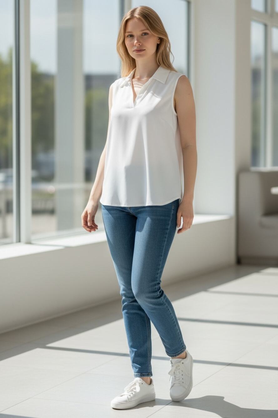 HALARA Top Size XS NEW White Tank Top Polo Relaxed Fit